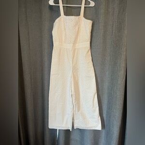 Banana Republic White Linen-Blend Jumpsuit